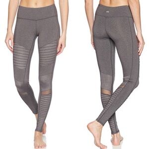 Alo Yoga Heather Gray Moto Legging